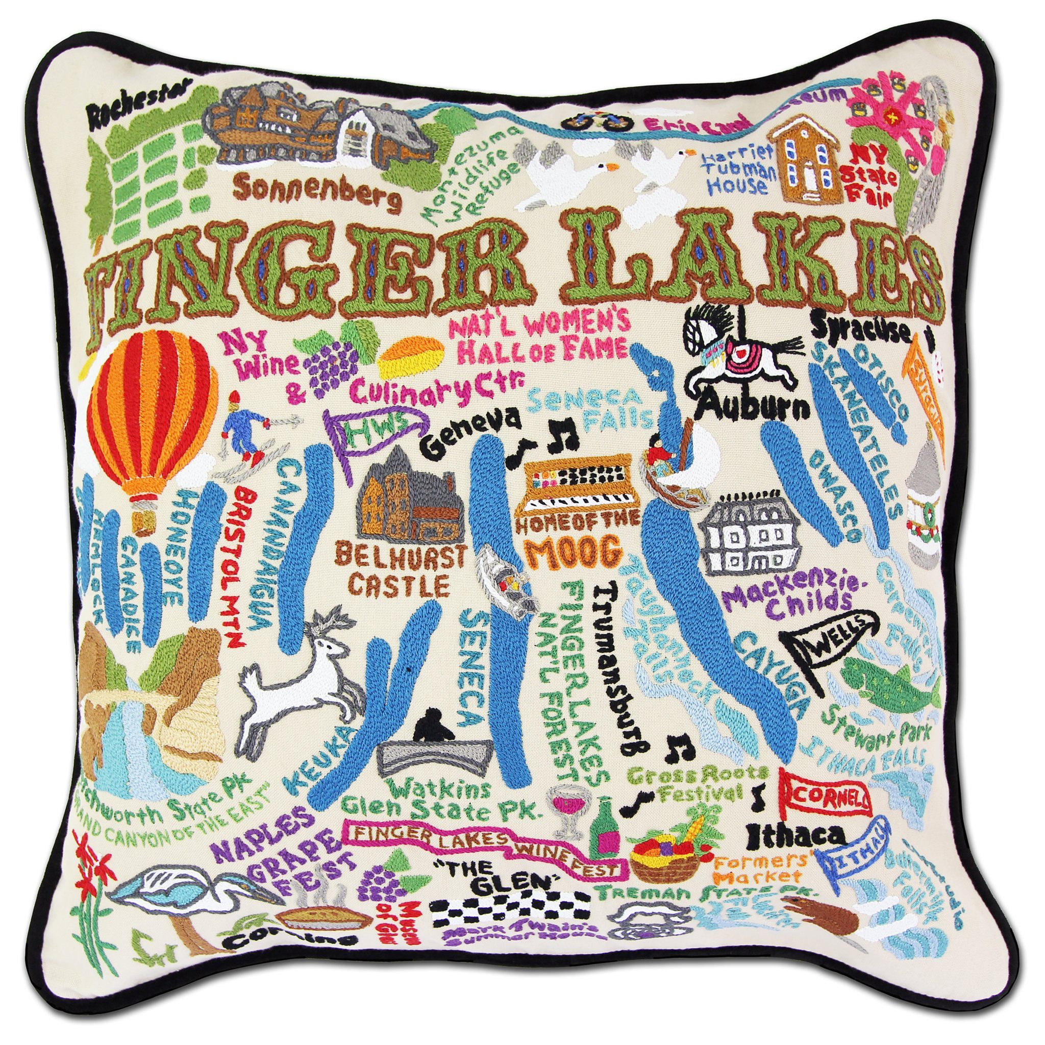 New York Embroidered Decorative Pillow Cover