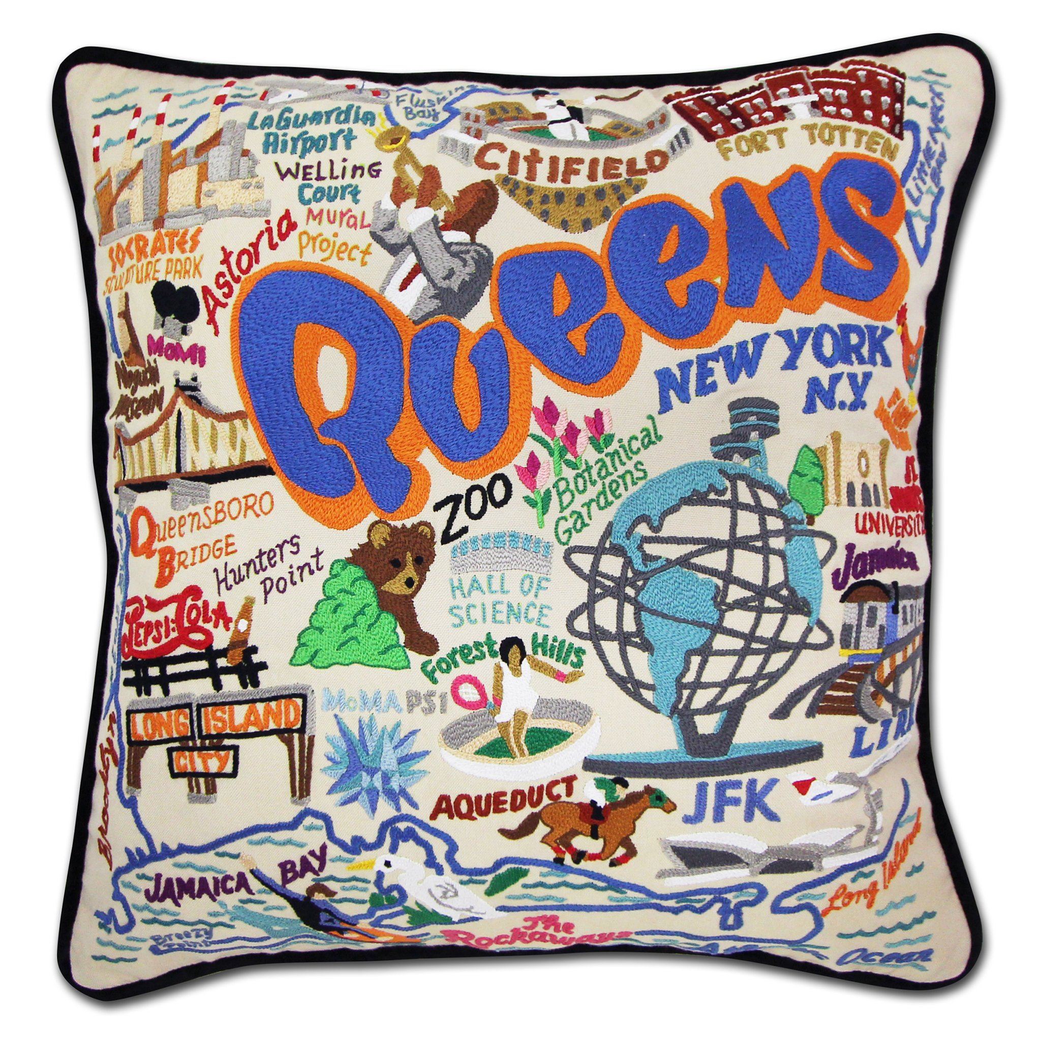 Catstudio New hot York City Hand-Embroidered Pillow