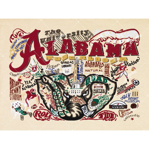 Alabama, University of Collegiate Fine Art Print Art Print catstudio 