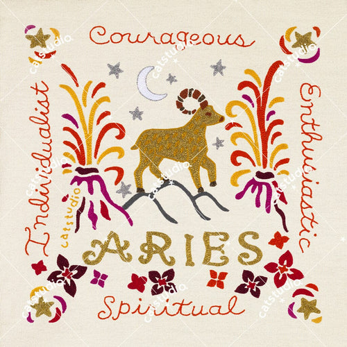 Aries Astrology Fine Art Print - 8x8 Art Print catstudio 