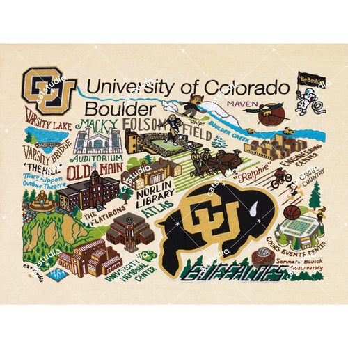 Boulder, University of Colorado Collegiate Fine Art Print Art Print catstudio 