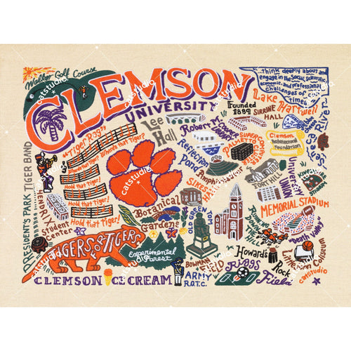 Clemson University Collegiate Fine Art Print Art Print catstudio 