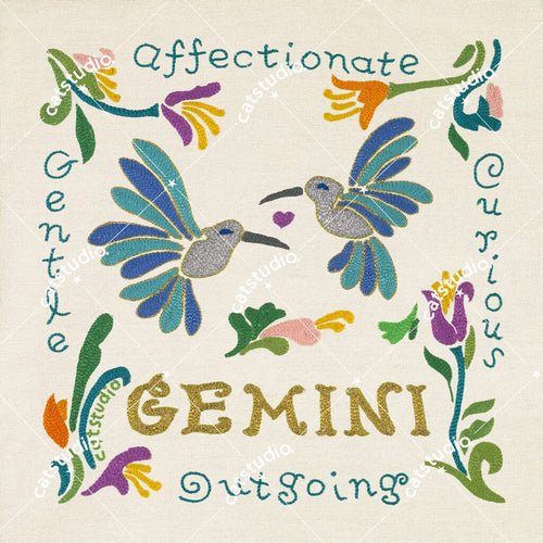 Gemini Astrology Fine Art Print - 8x8 Art Print catstudio 