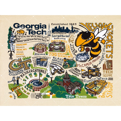 Georgia Tech Collegiate Fine Art Print Art Print catstudio 