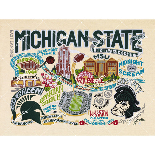 Michigan State University Collegiate Fine Art Print Art Print catstudio 