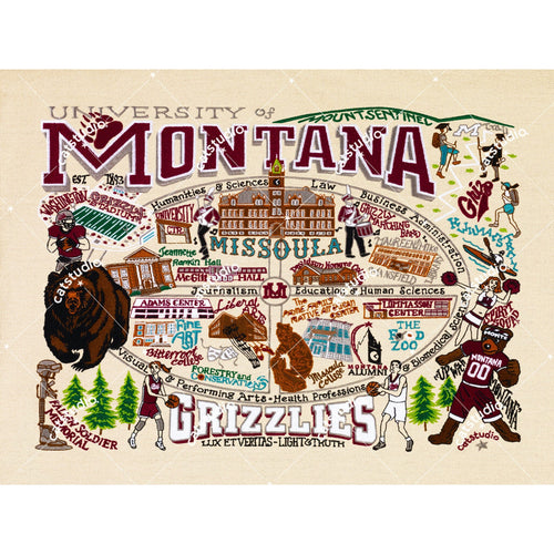 Montana, University of Collegiate Fine Art Print Art Print catstudio 