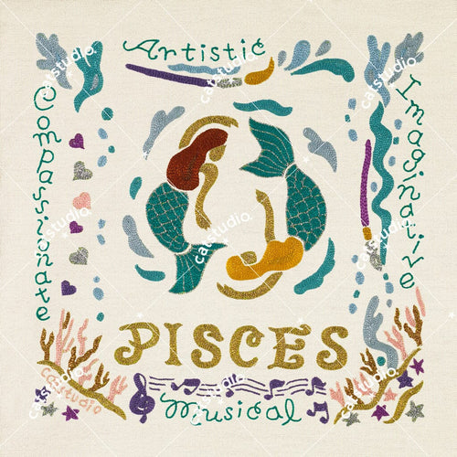 Pisces Astrology Fine Art Print - 8x8 Art Print catstudio 