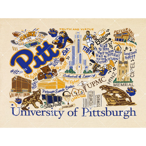 Pittsburgh, University of Collegiate Fine Art Print Art Print catstudio 