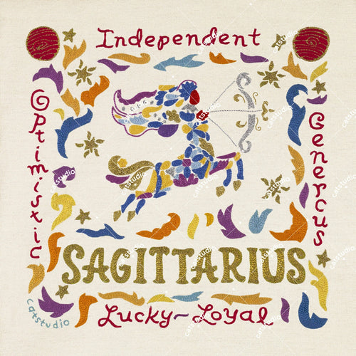 Sagittarius Astrology Fine Art Print - 8x8 Art Print catstudio 