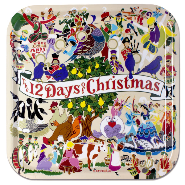 12 Days of Christmas Dish Towel  Holiday Collection by catstudio