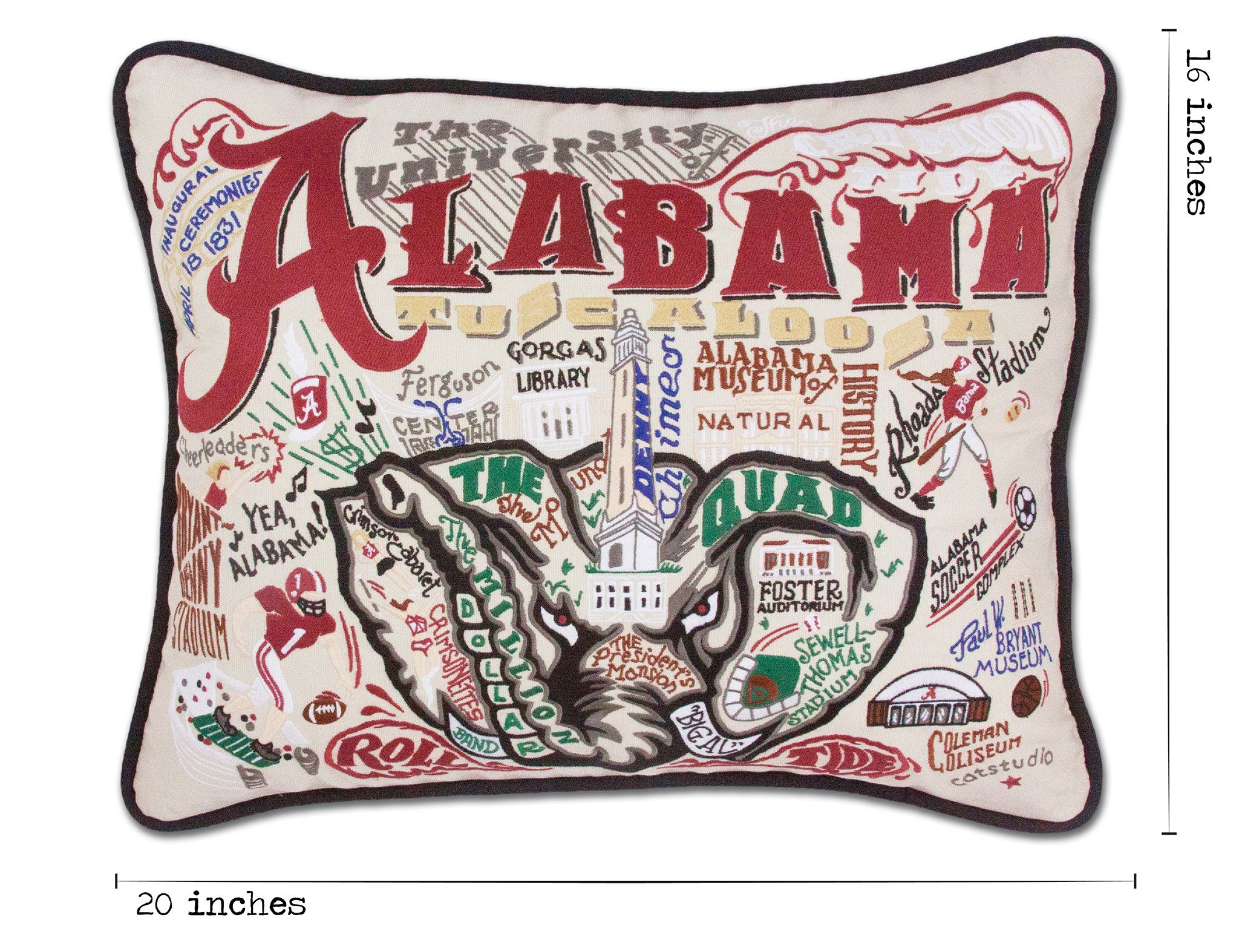 Alabama crimson authentic tide pillows