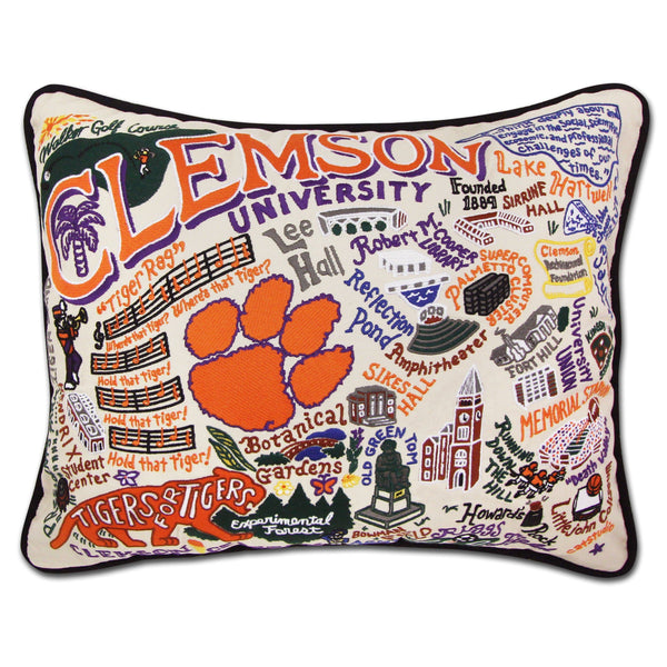 Clemson Tigers Poster Press Throw Pillow | College Logo Stuff