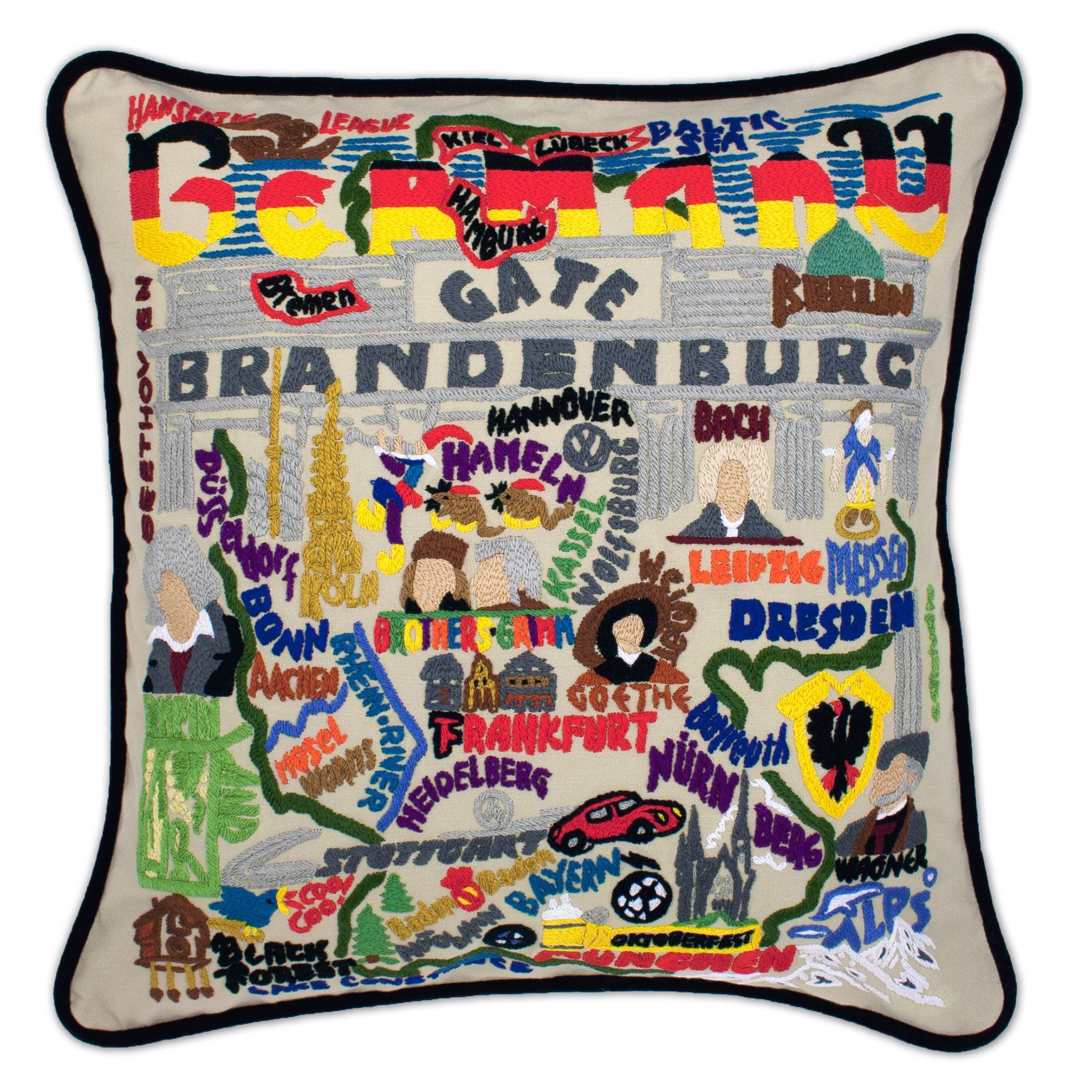 Germany Hand-Embroidered Pillow | International Collection by catstudio ...