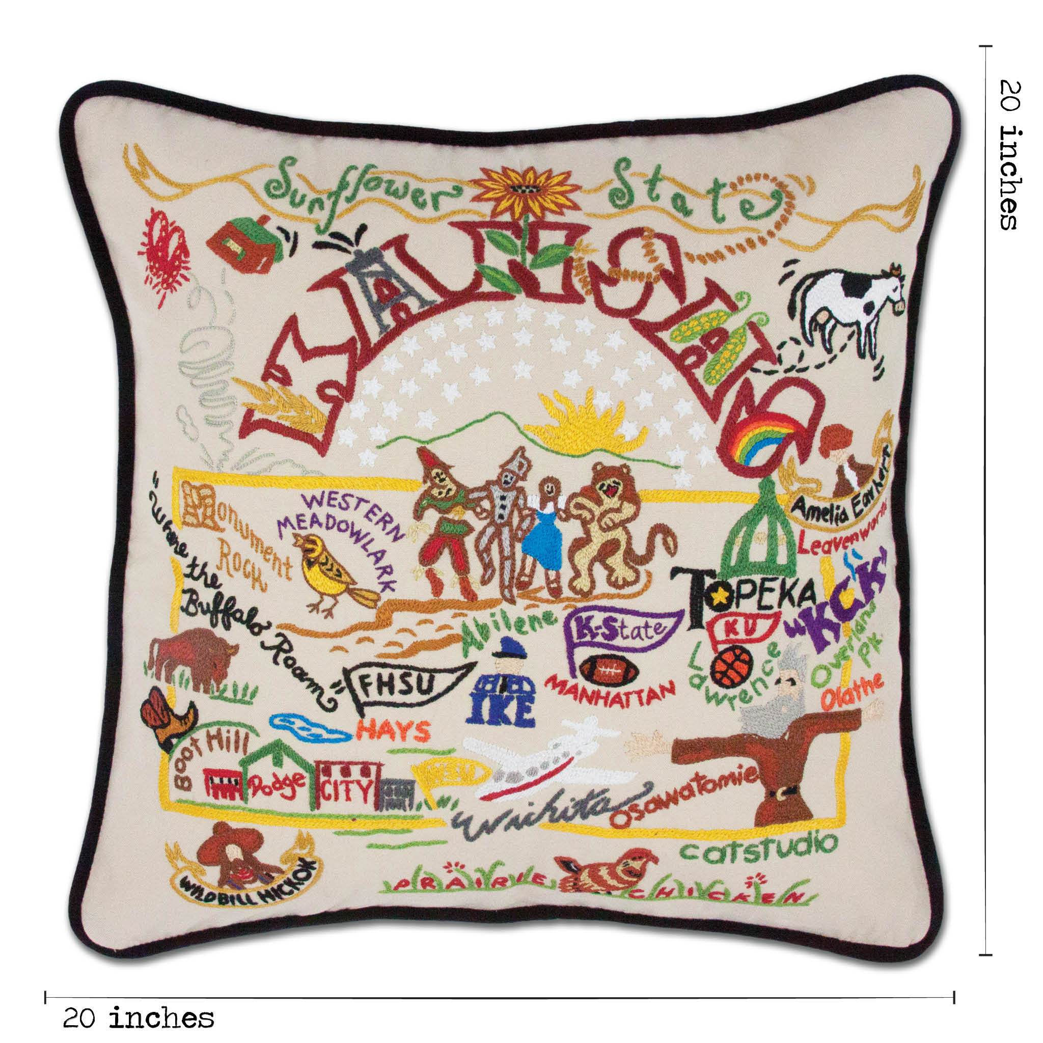 Colorado Cat buy Studio $225 Collectible Hand Embroidered Vintage Look Pillow in EUC