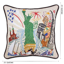 Load image into Gallery viewer, Lady Liberty Hand-Embroidered Pillow - catstudio
