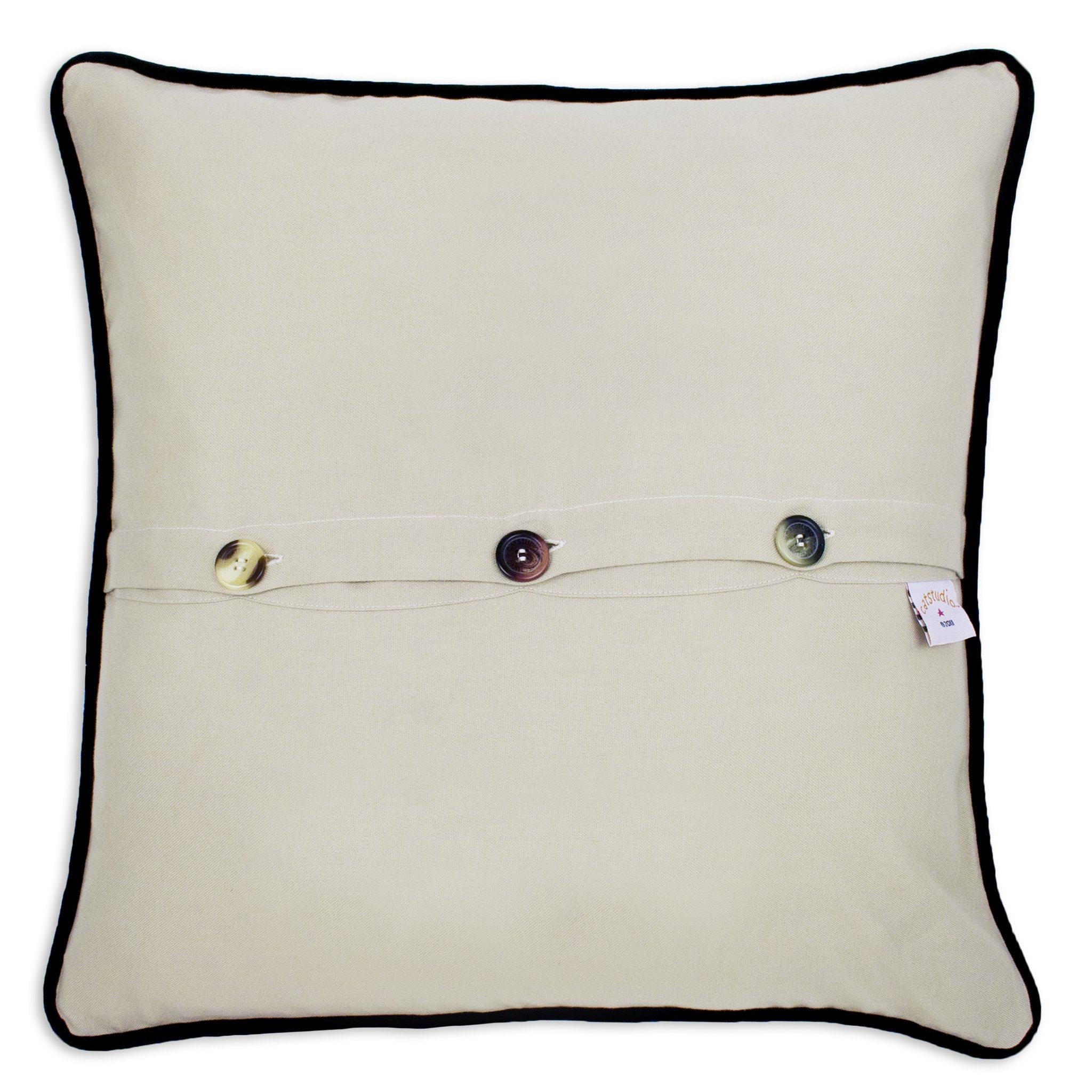 Shops Catstudio large hand embroidered Massachusetts pillow