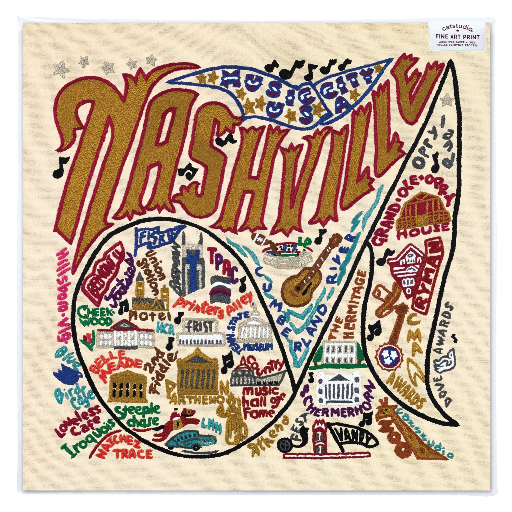 Shapes of Nashville high quality art print