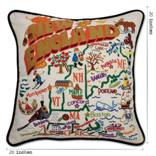 Load image into Gallery viewer, New England Hand-Embroidered Pillow - catstudio
